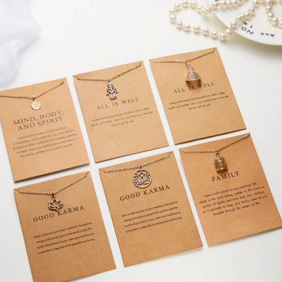 Good Vibe Only Indie Boho Cute Charm Gold Necklace - Picture 6 of 6